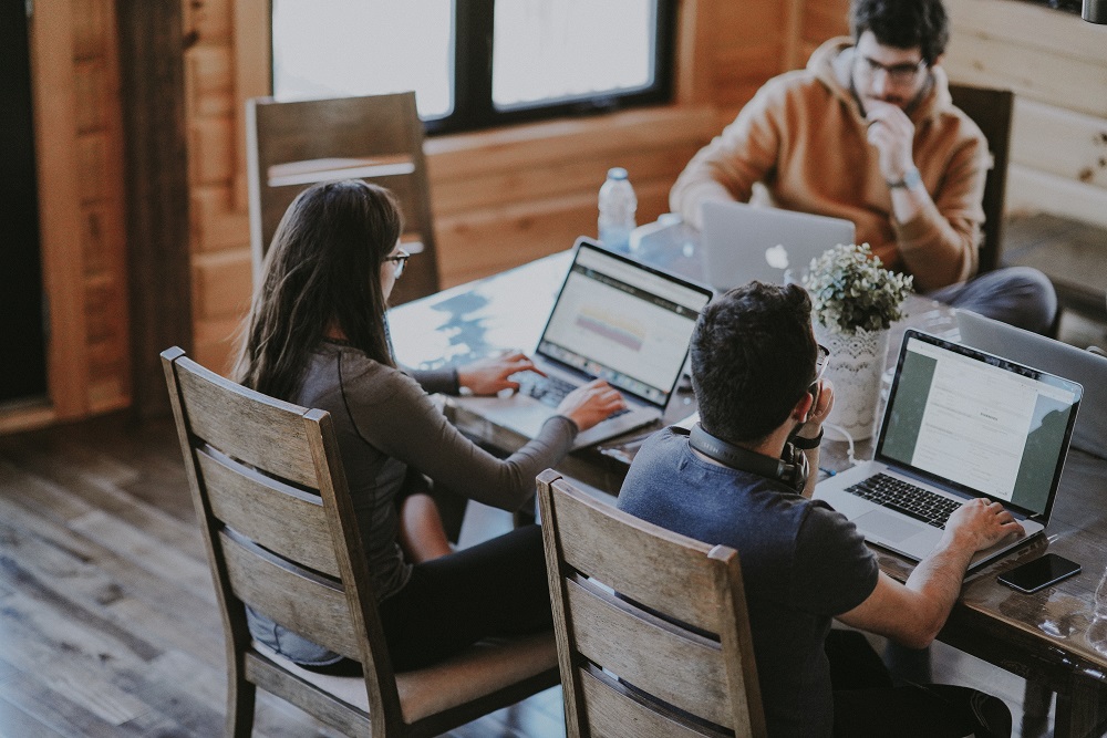 People working at desks