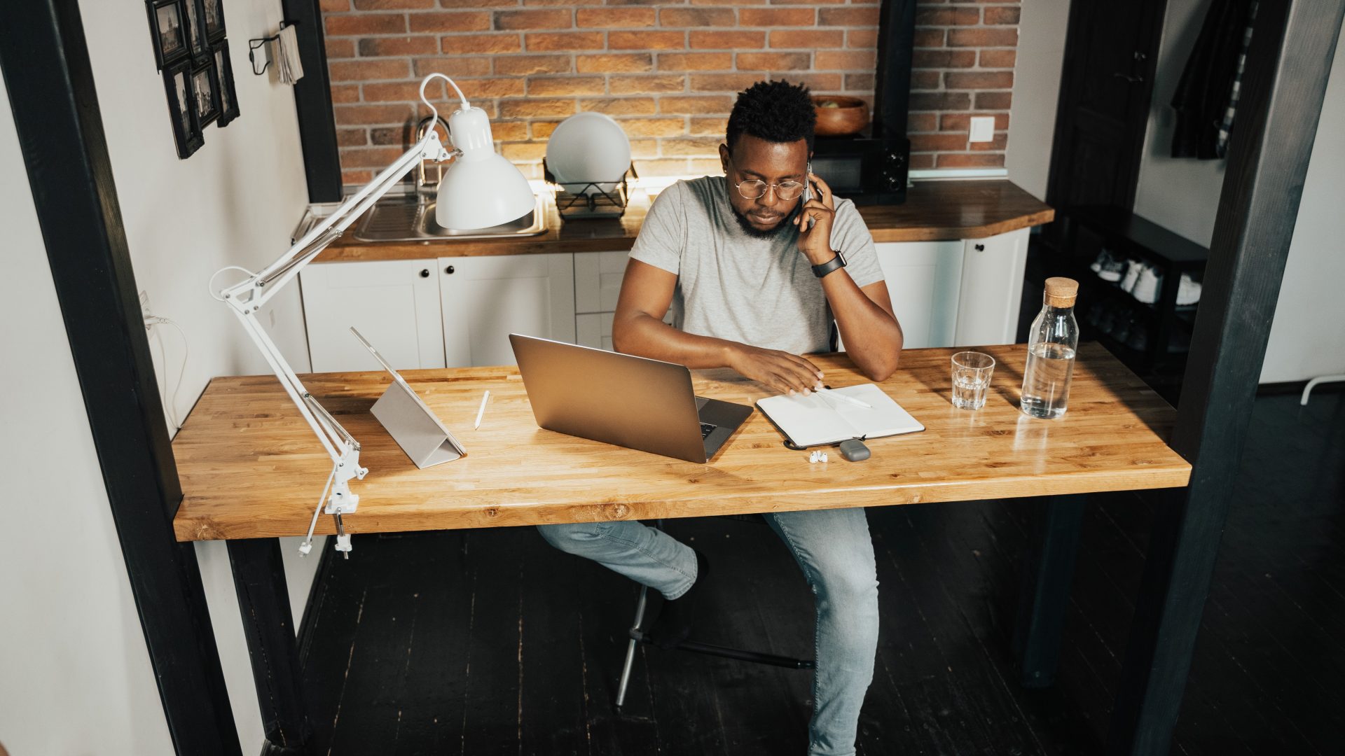 Man working at desk