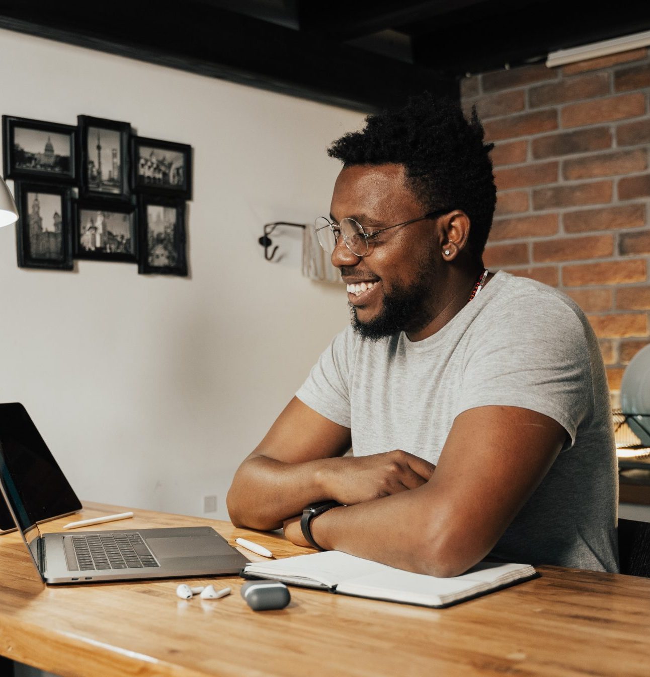 Man working at laptop