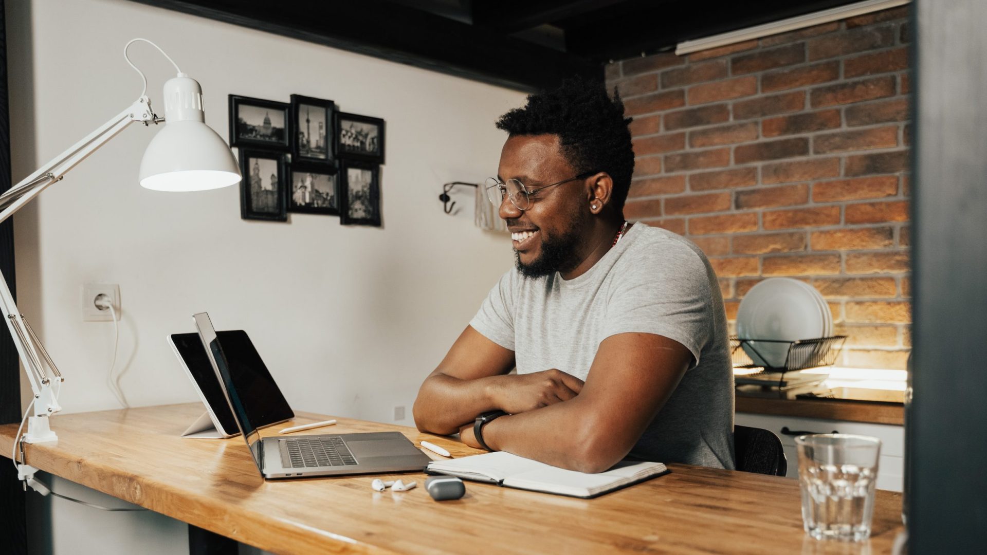 Man working at laptop