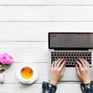 Person working on laptop