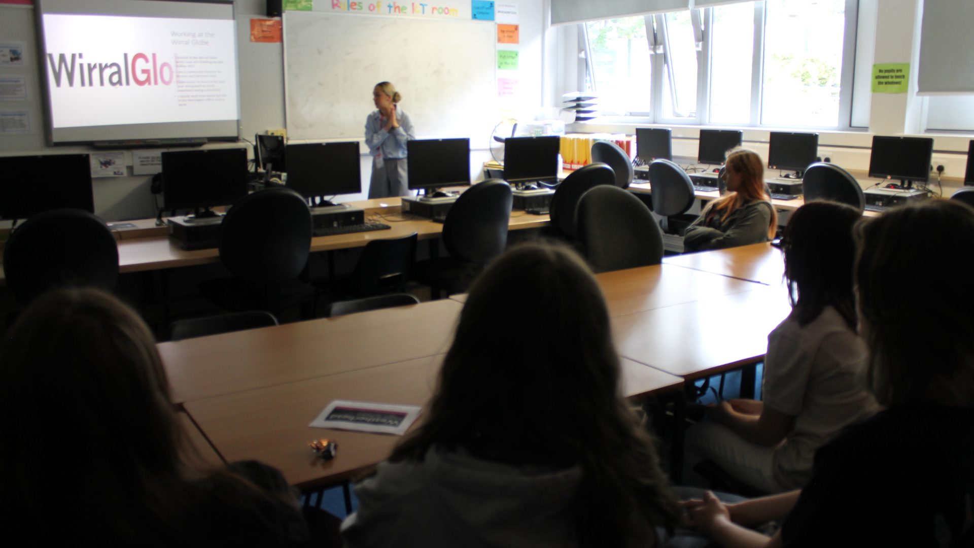 Wirral Globe community news reporter Chloe Nightingale at Weatherhead's careers event.