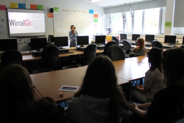 Wirral Globe community news reporter Chloe Nightingale at Weatherhead's careers event. 