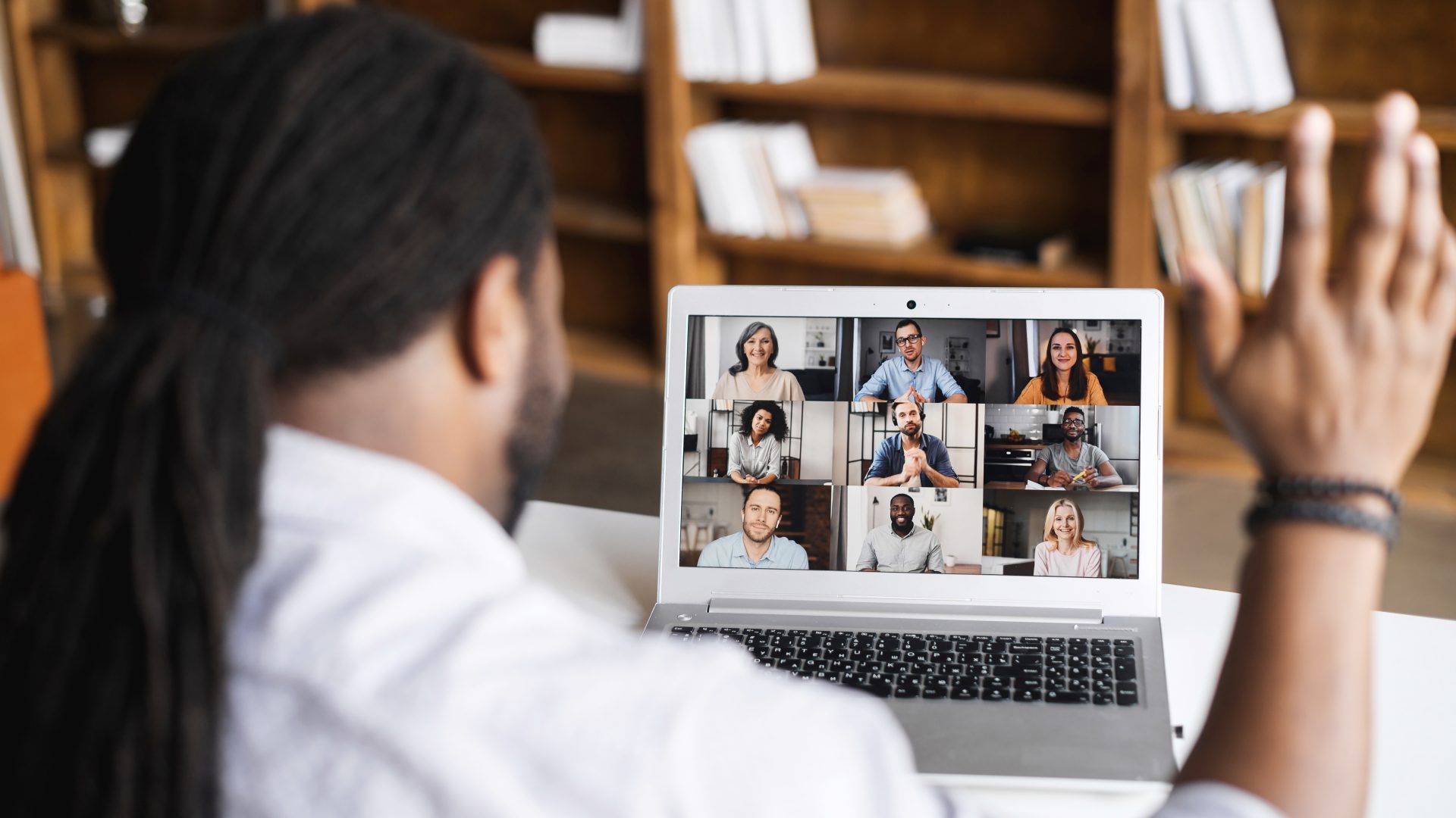 Man joining a webinar