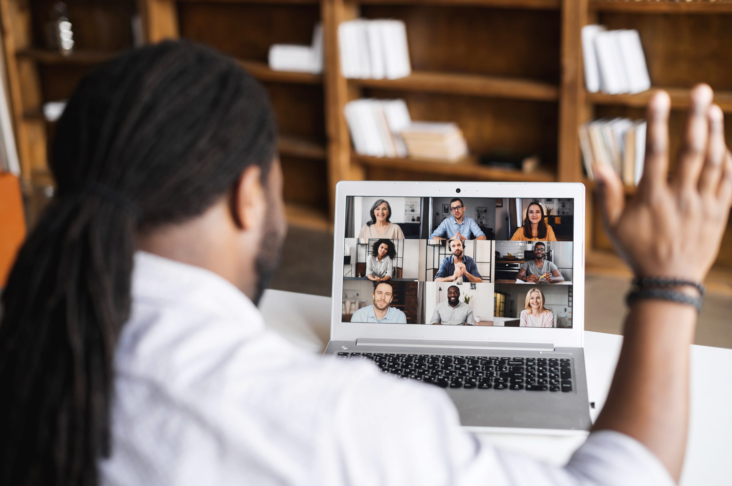 Man joining a webinar