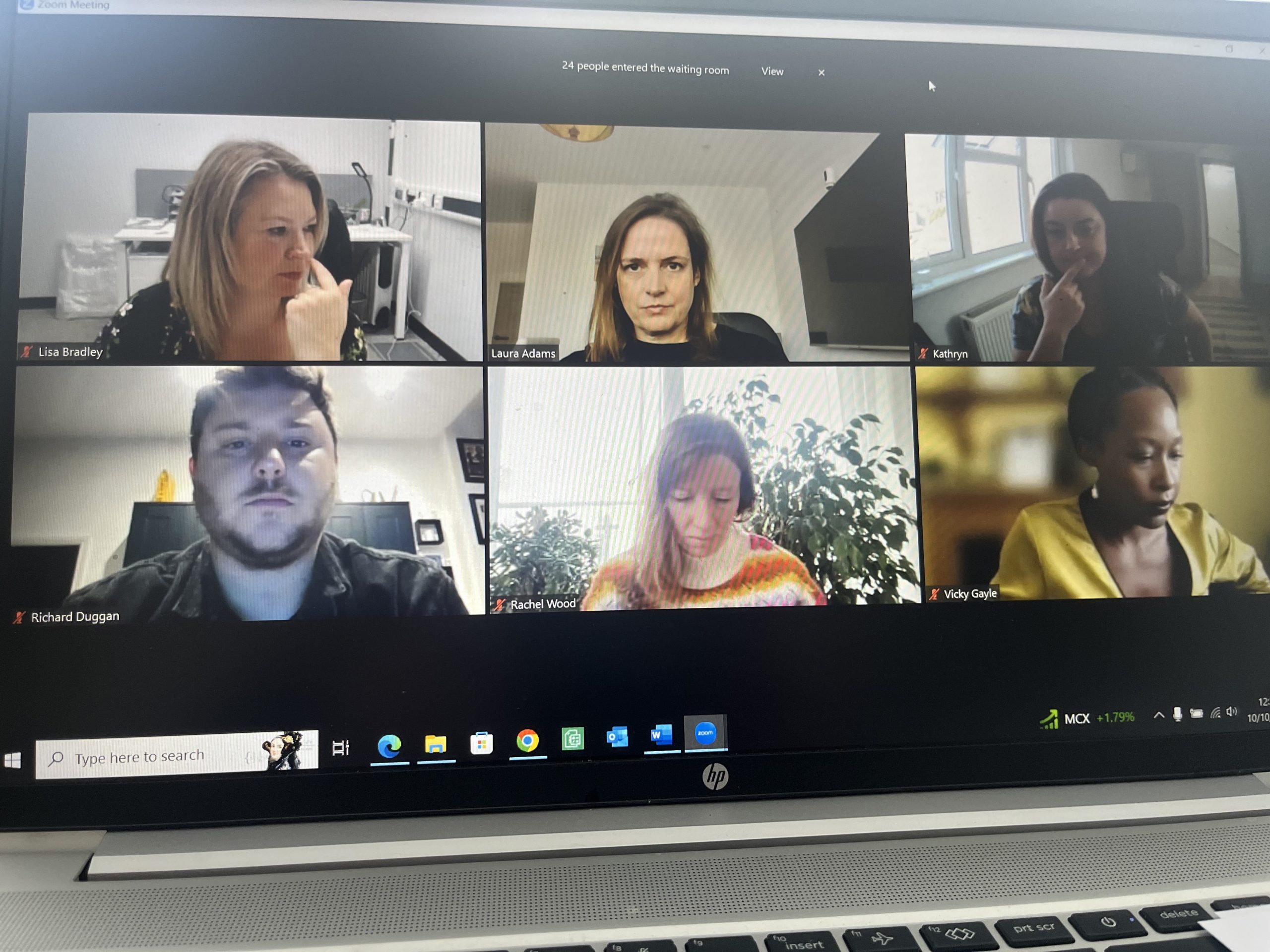 The NCTJ's panel for our World Mental Health Day webinar, featuring Kathryn Anastasi, Richard Duggan, Vicky Gayle, Lisa Bradley, and Rachel Wood.