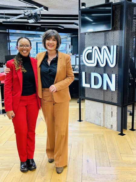 Sammy Mncwabe and Christiane Amanpour at CNN.